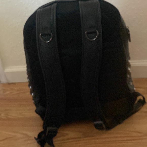 Zara large black studded faux leather backpack - Picture 2 of 5